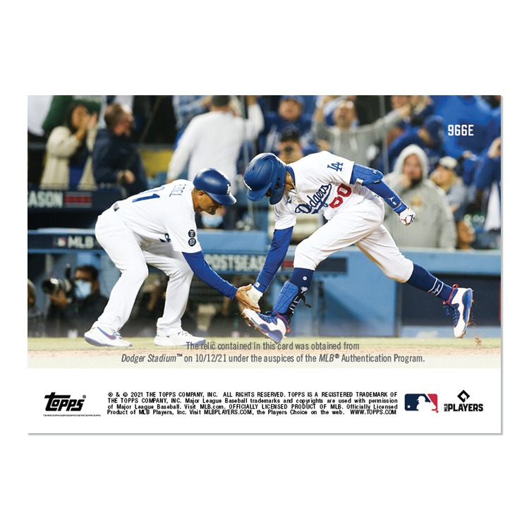 Game-used Base Relic # to 5 - Mookie Betts - 2021 MLB TOPPS NOW Card 966E - Image 2