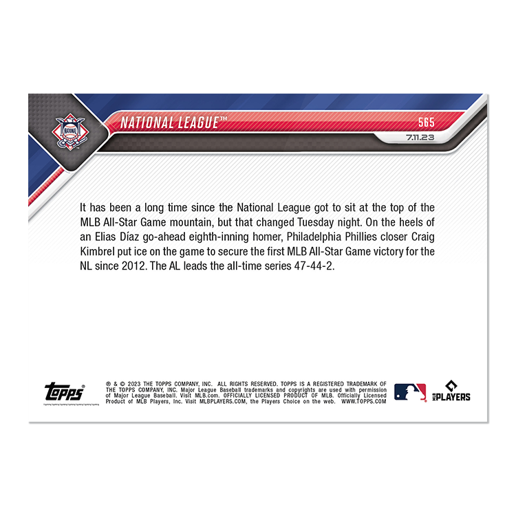 National League - 2023 MLB TOPPS NOW Card 565 - PR: 461 - Image 2