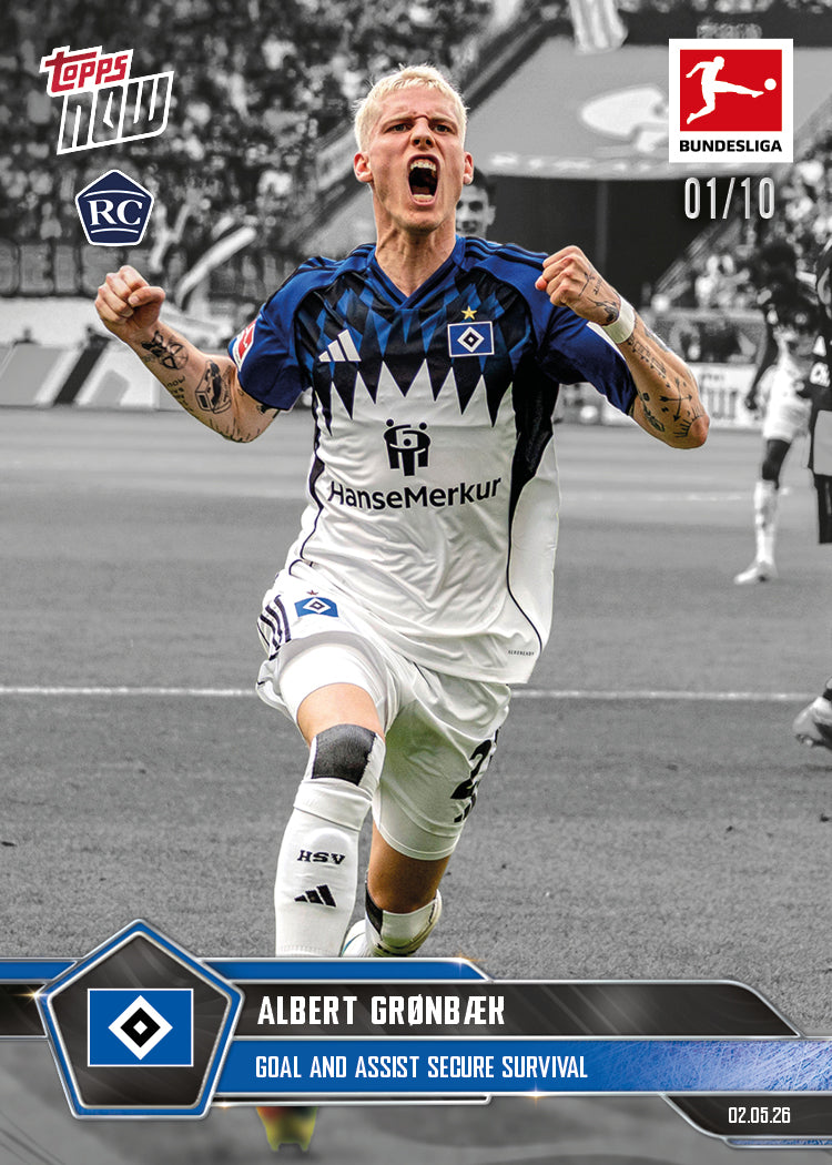 Albert Grønbæk - 2025-26 Bundesliga Topps NOW - Card 183 - PR: 953 - Image 4
