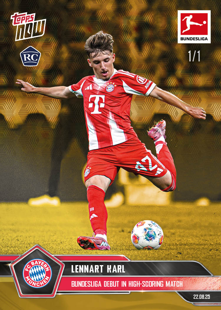 Lennart Karl - 2025-26 Bundesliga Topps NOW - Card 6 - PR: 3009 - Image 2