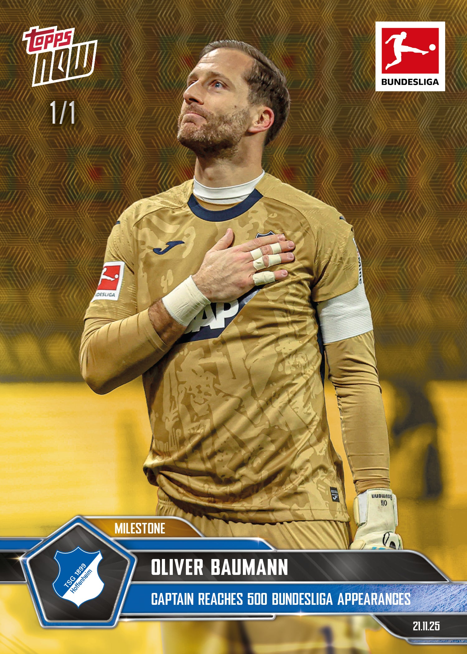 Oliver Baumann - 2025-26 Bundesliga Topps NOW - Card 62 - PR: 267 - Image 2