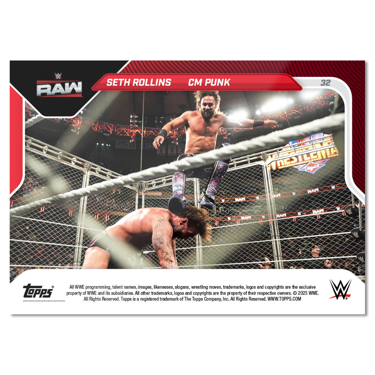 Seth Rollins/CM Punk - 2025 WWE Topps NOW - Card 32 - PR: 1201 - Image 2