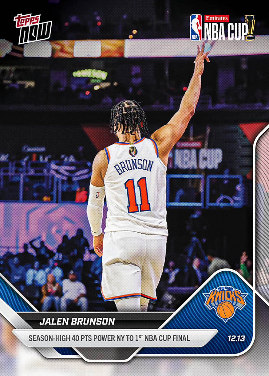 Jalen Brunson - 2025-26 NBA Topps NOW - Card 82 - PR: 1314 - Image 2