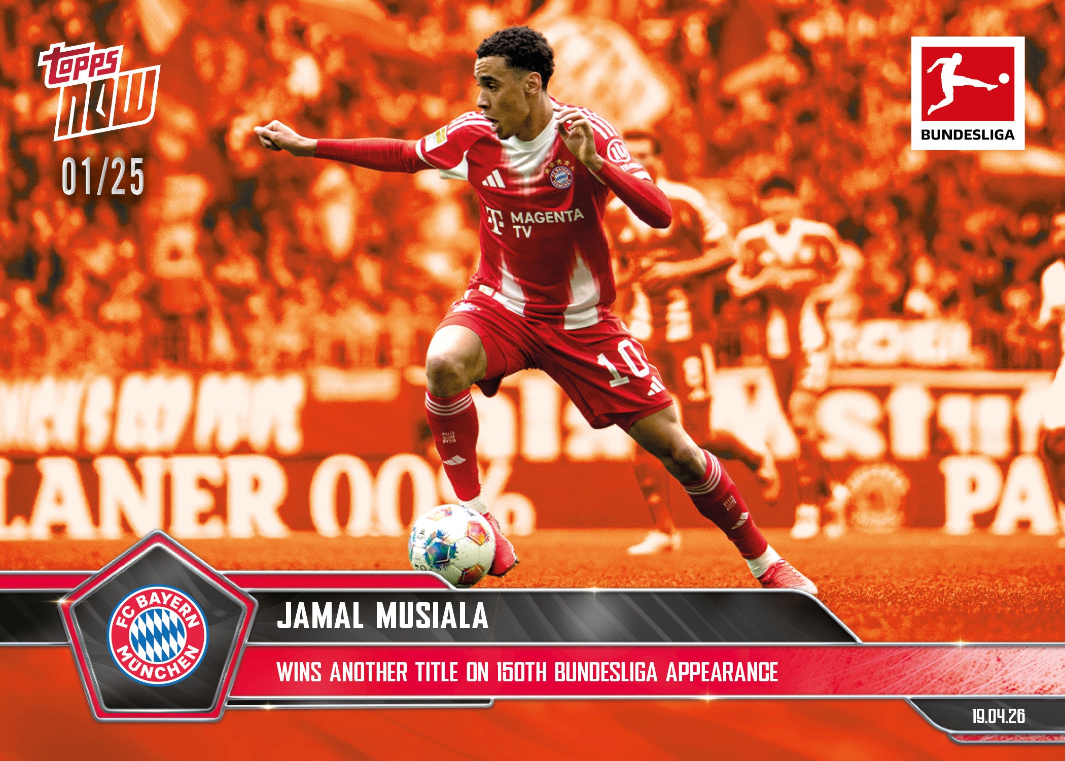 Jamal Musiala - 2025-26 Bundesliga Topps NOW - Card 172 - PR: 786 - Image 5