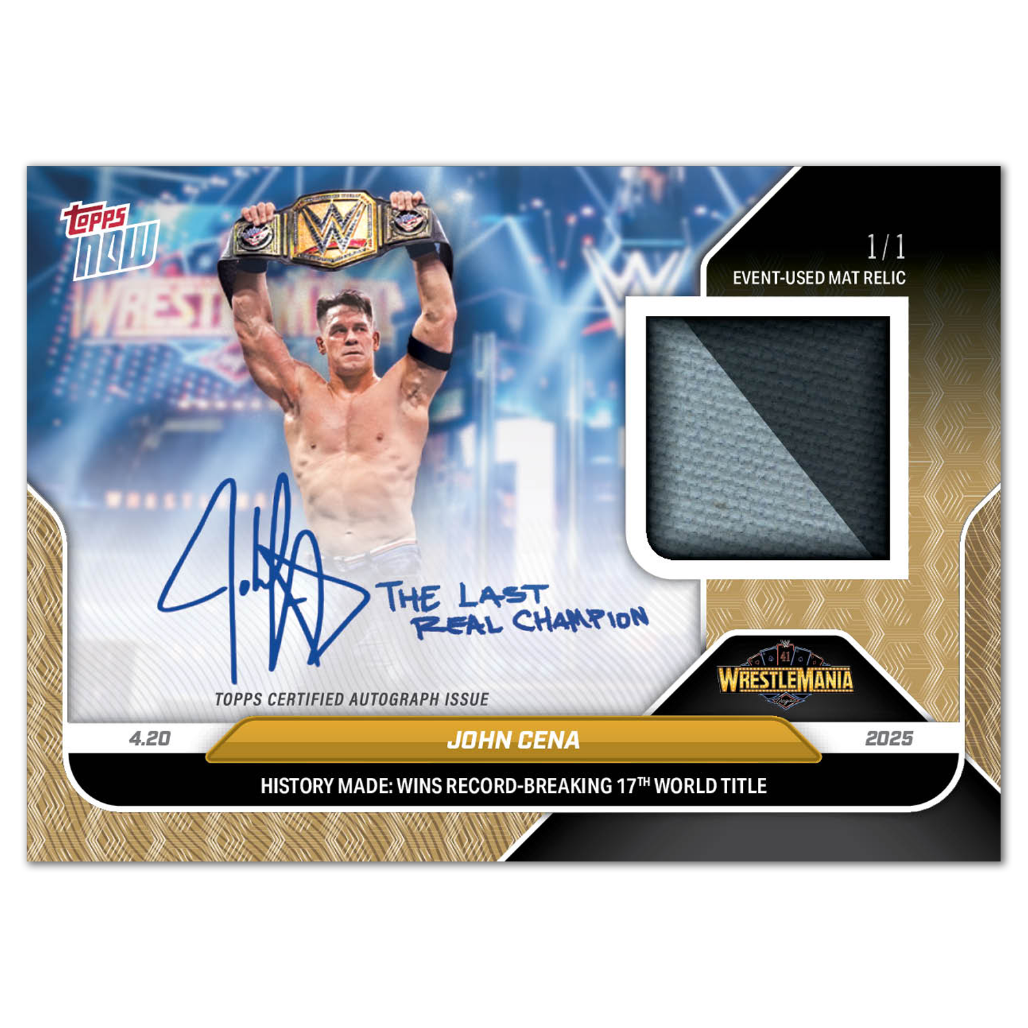John Cena - 2025 WWE Topps NOW - Card 46 - LOOK FOR RELICS AND AUTO-RELIC - PR: 20,912 - Image 2