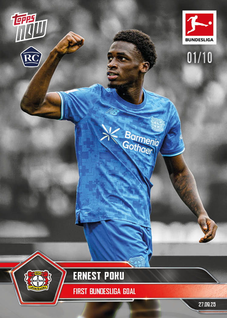 Ernest Poku - 2025-26 Bundesliga Topps NOW - Card 33 - PR: 303 - Image 4