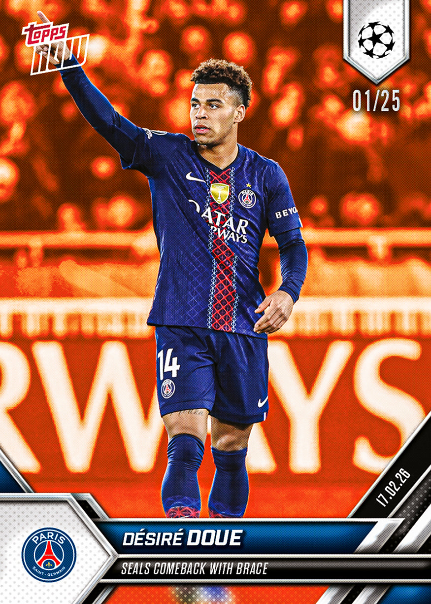 Désiré Doué - 2025-26 UCL Topps NOW - Card 89 - PR: 465 - Image 5