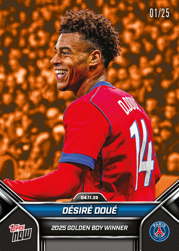 Désiré Doué - 2025 Paris Saint-Germain Topps NOW - Card 1 - PR: 1131 - Image 5