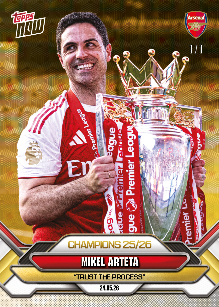Mikel Arteta - 2025-26 Arsenal FC Topps NOW - Card 1 - PR: 5684 - Image 3