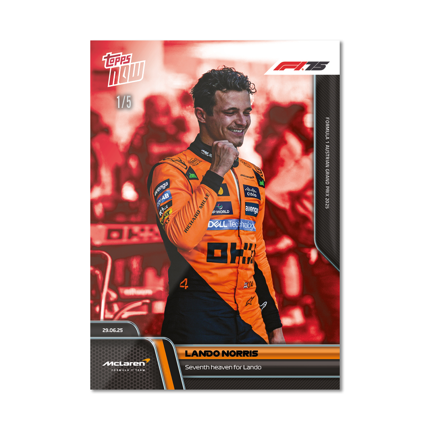 Lando Norris - 2025 Formula 1 Topps NOW - Card 47 - PR: 2228 - Image 3
