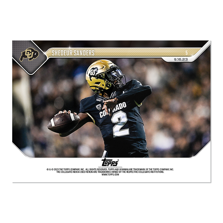 Shedeur Sanders - 2023 Bowman U NOW Football Card 5 - PR: 23144 - Image 2