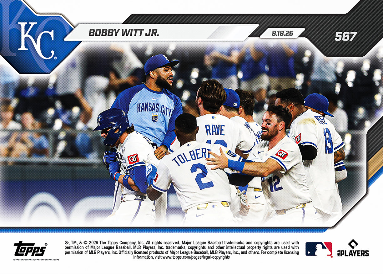 Bobby Witt Jr. - 2026 MLB Topps NOW - Card 567 - PR: 1386 - Image 2