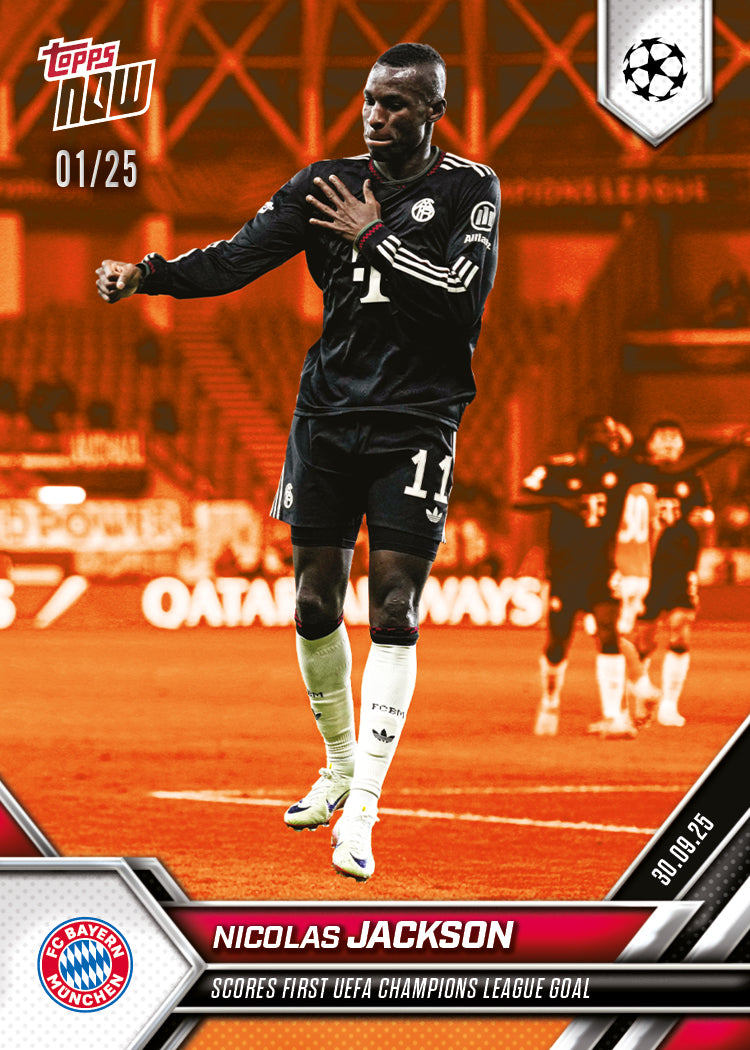 Nicolas Jackson - 2025-26 UCL Topps NOW - Card 27 - PR: 187 - Image 5