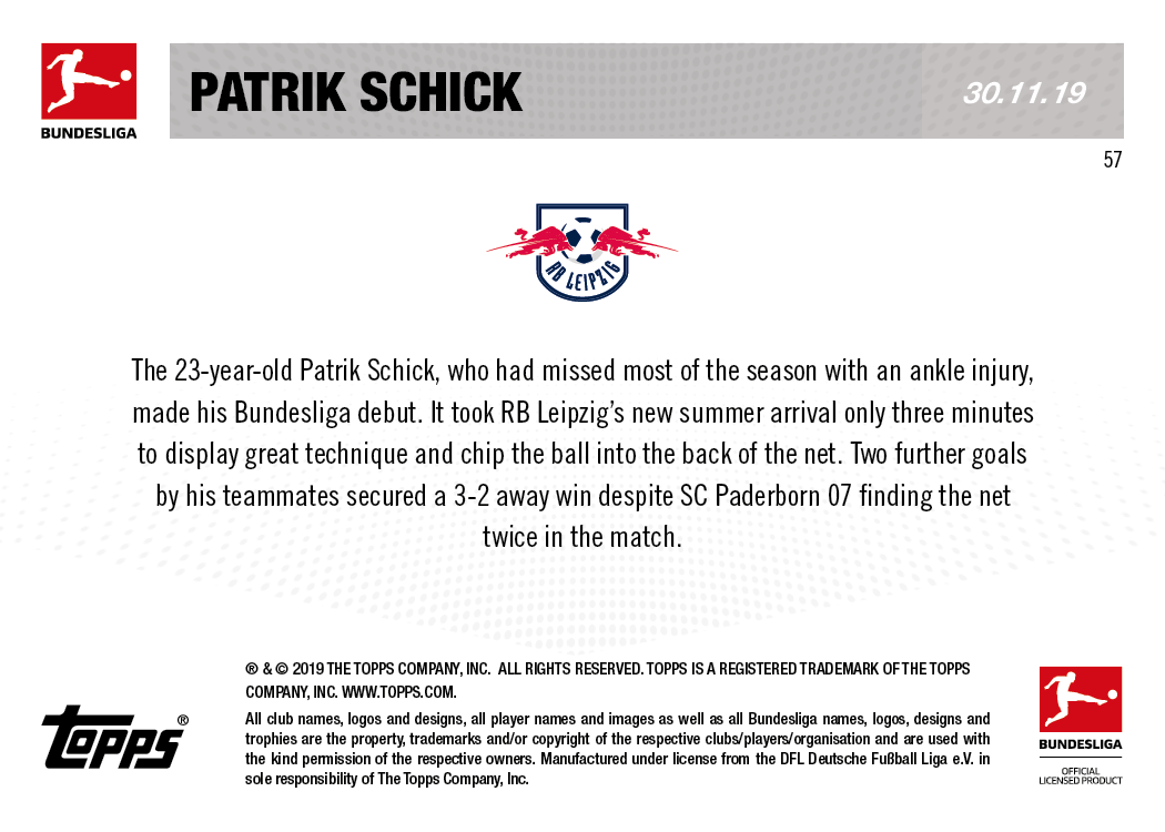 First touch, first goal - Bundesliga TOPPS NOW Card #57 - Print Run: 57 - Image 2