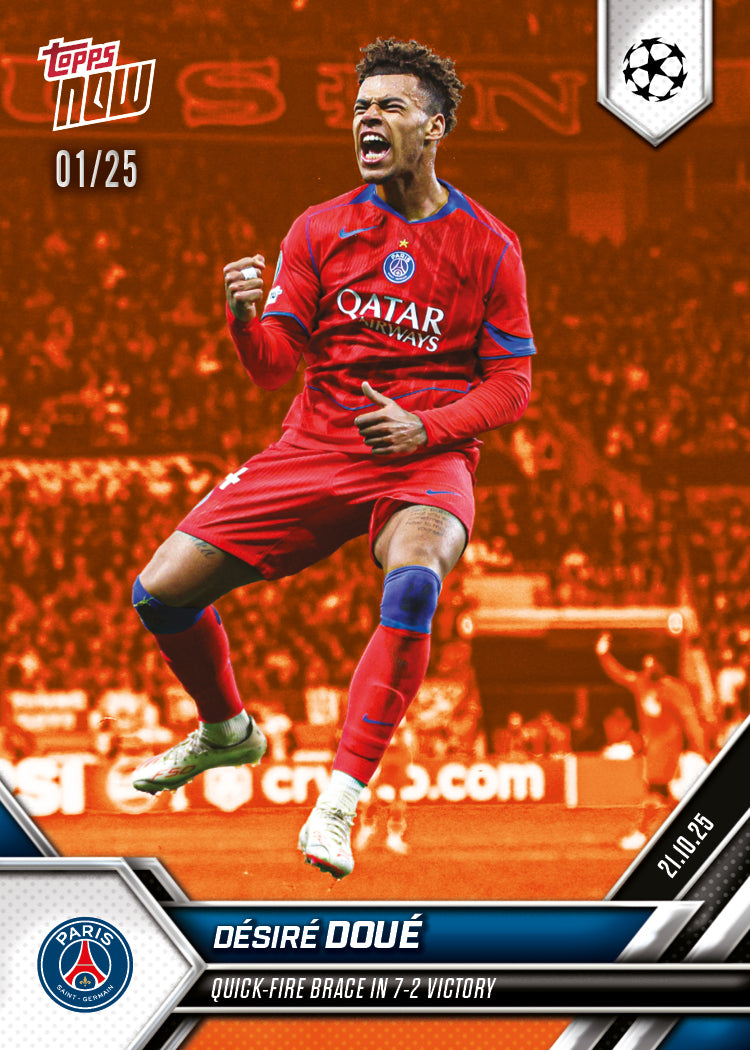Désiré Doué - 2025-26 UCL Topps NOW - Card 37 - PR: 446 - Image 5
