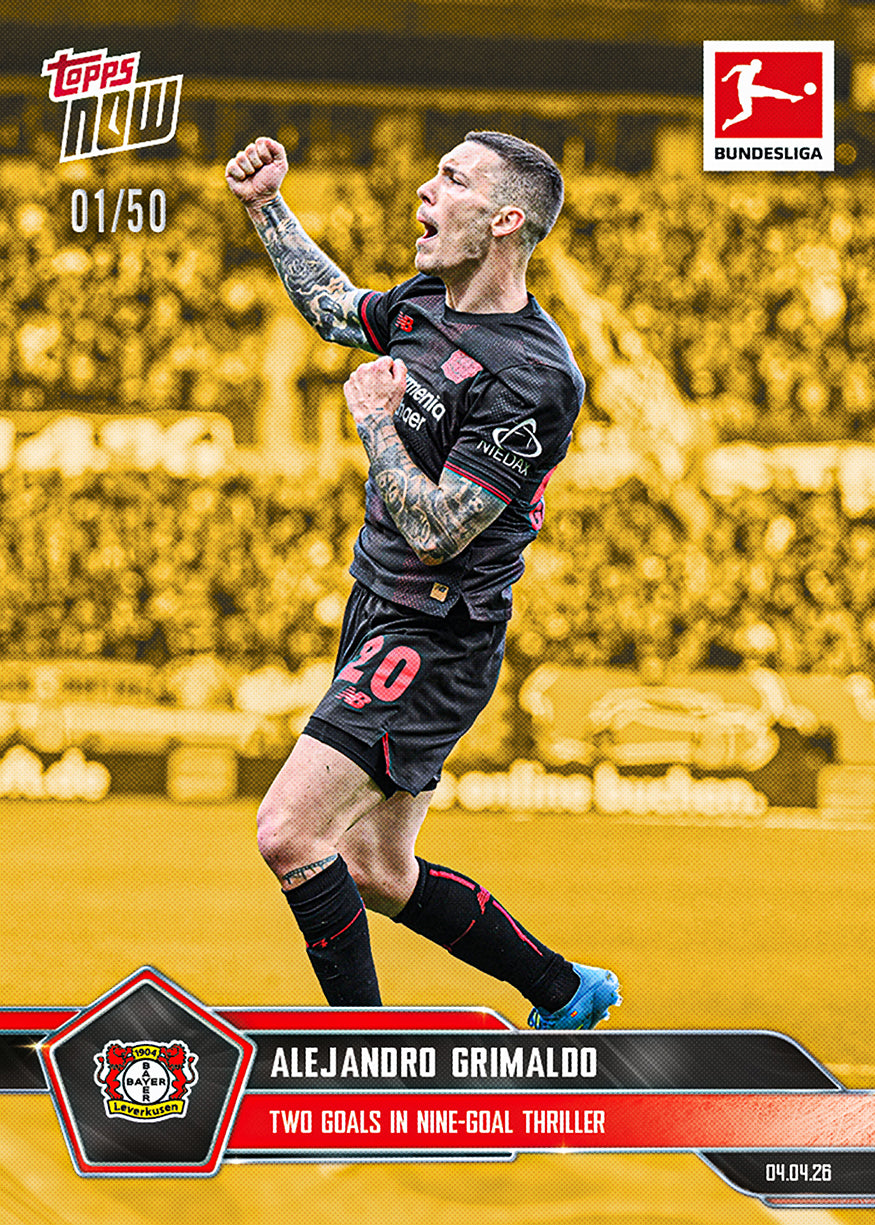 Alejandro Grimaldo - 2025-26 Bundesliga Topps NOW - Card 160 - PR: 105 - Image 6