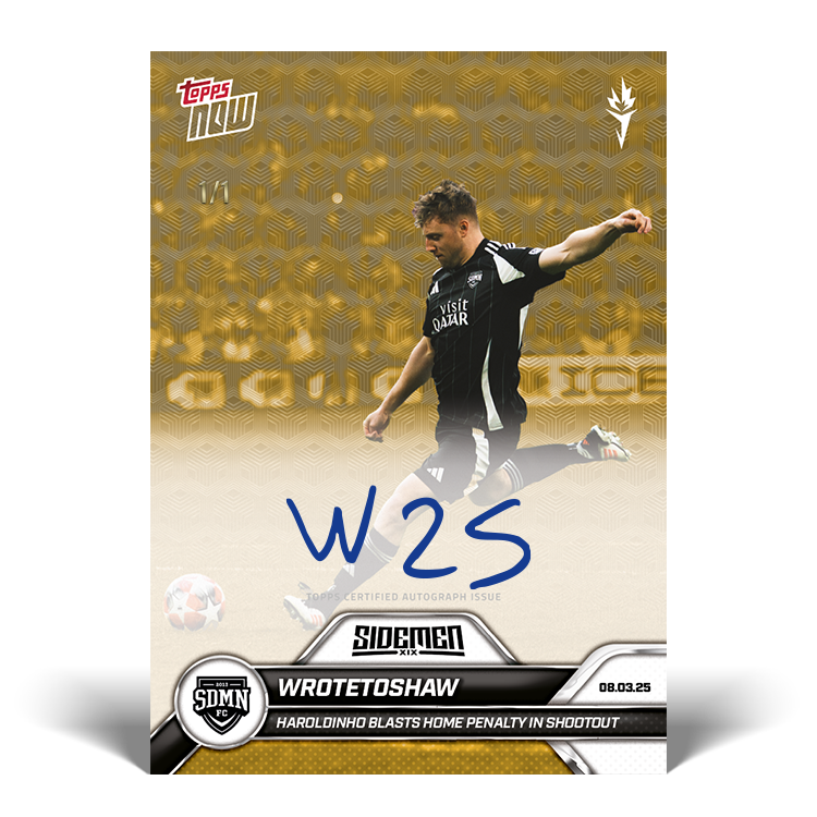 Wrotetoshaw - 2025 Sidemen Charity Match Topps NOW Card 15 - LOOK FOR AUTO - PR: 291 - Image 2