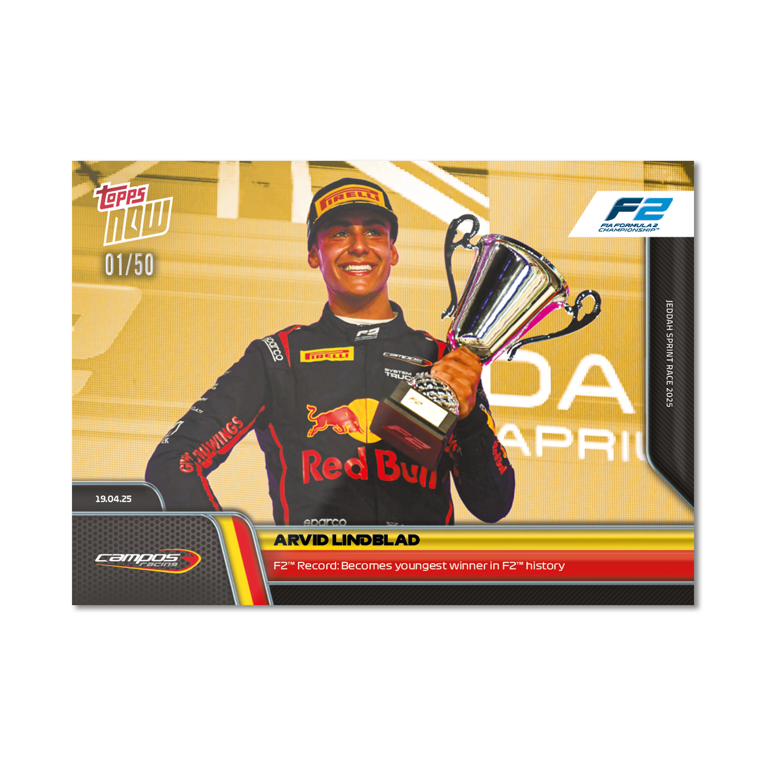 Arvid Lindblad - 2025 Formula 1 Topps NOW - Card 32 - PR: 1075 - Image 6