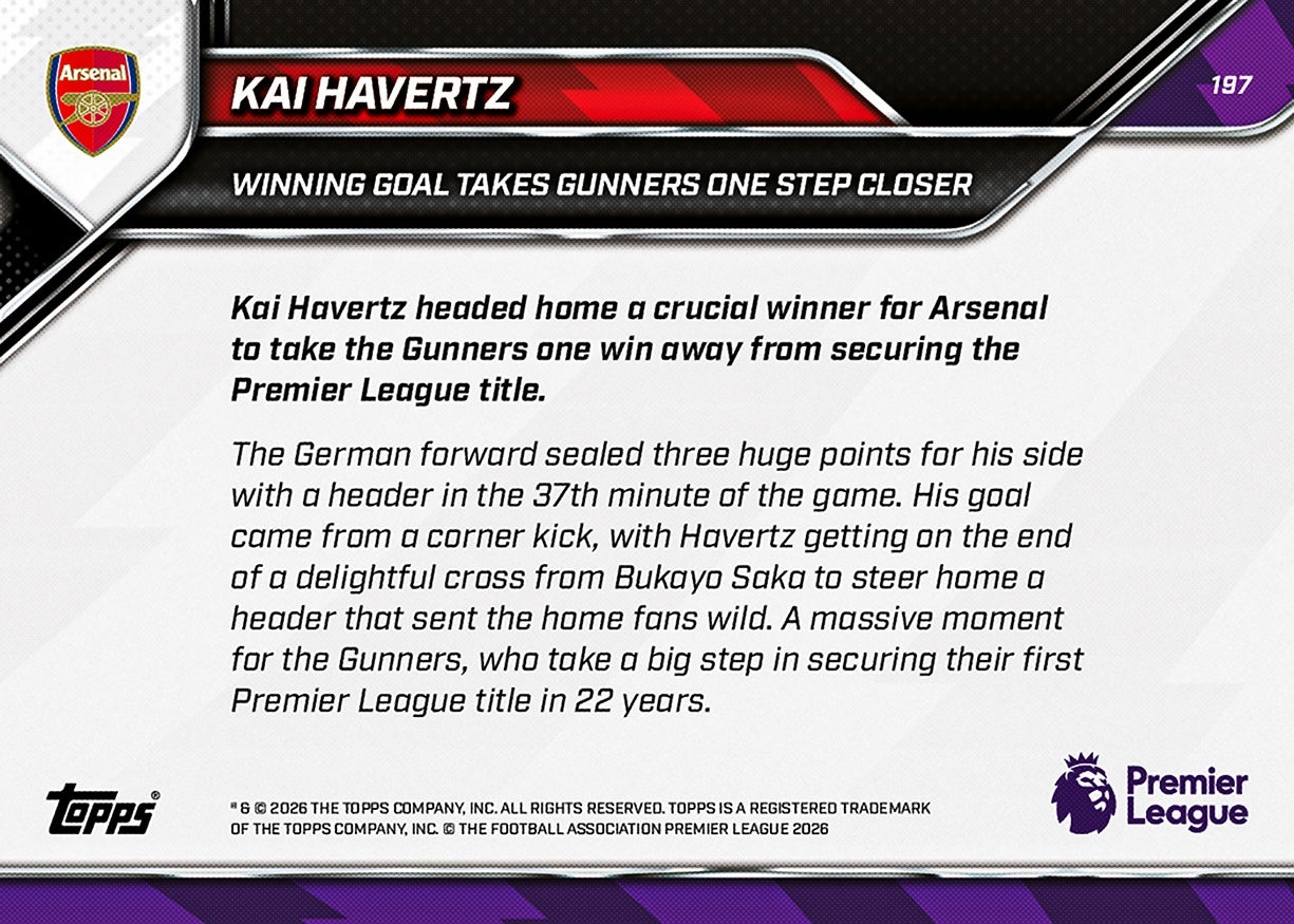 Kai Havertz - 2025-26 Premier League Topps NOW - Card 197 - PR: 3198 - Image 7