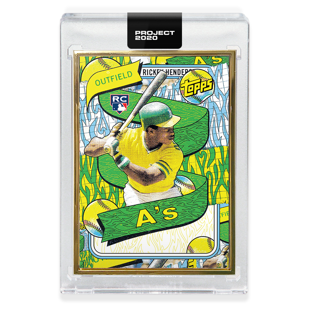 Alternative view of Topps PROJECT 2020 Card 222 - 1980 Rickey Henderson by Tyson Beck - Print Run: 2986