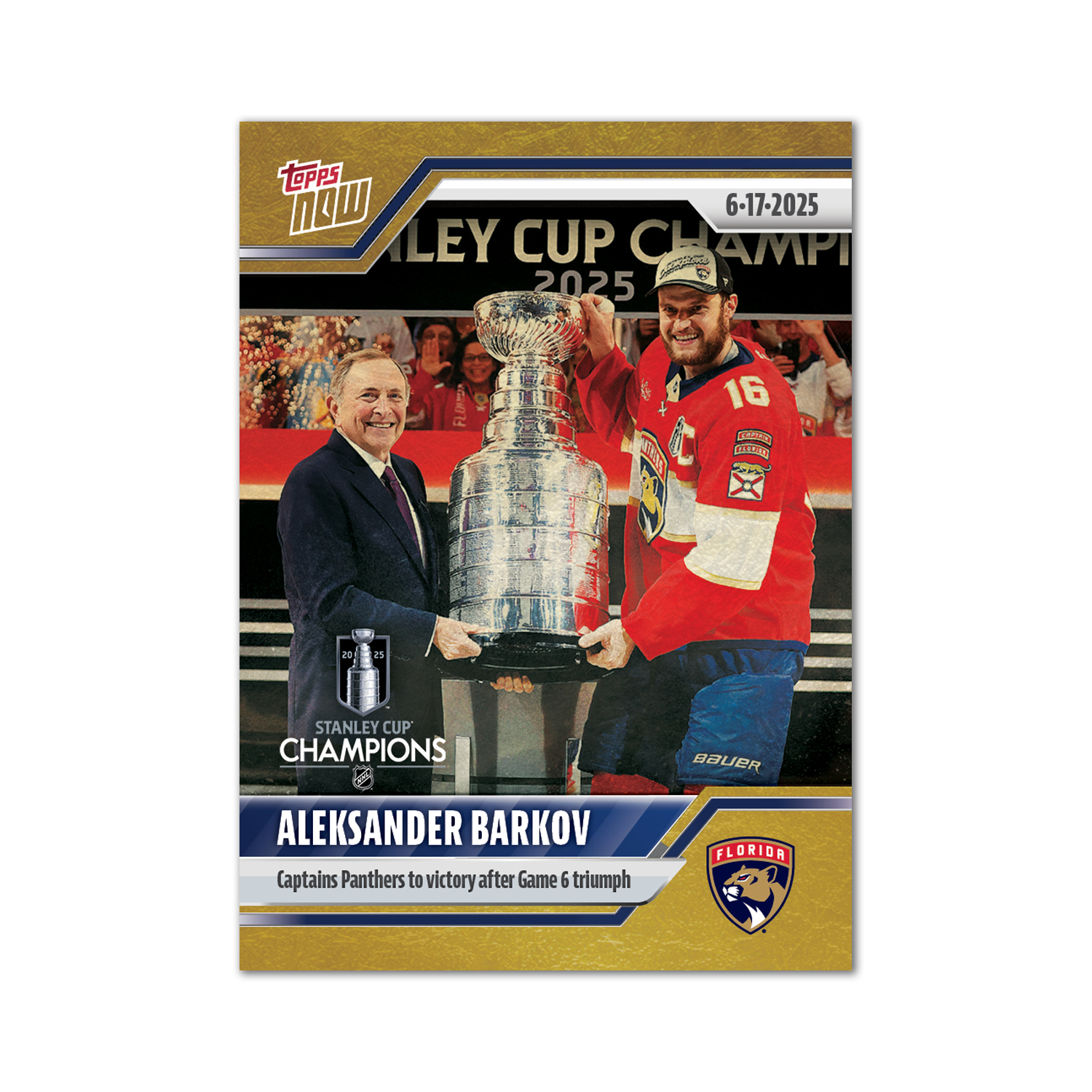 Alternative view of Aleksander Barkov - 2024-25 NHL Topps NOW - Sticker # 209 Pack - PR: 660