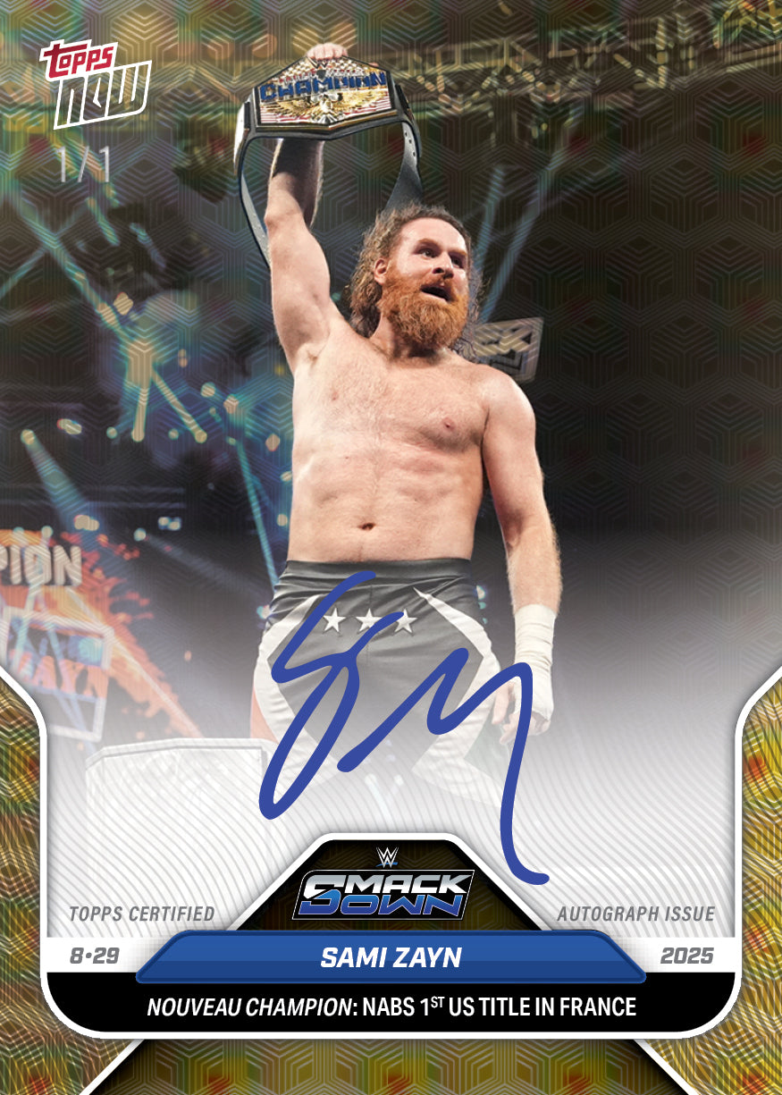 Sami Zayn - 2025 WWE Topps NOW - Card 90 - LOOK FOR AUTOS - PR: 784 - Image 2