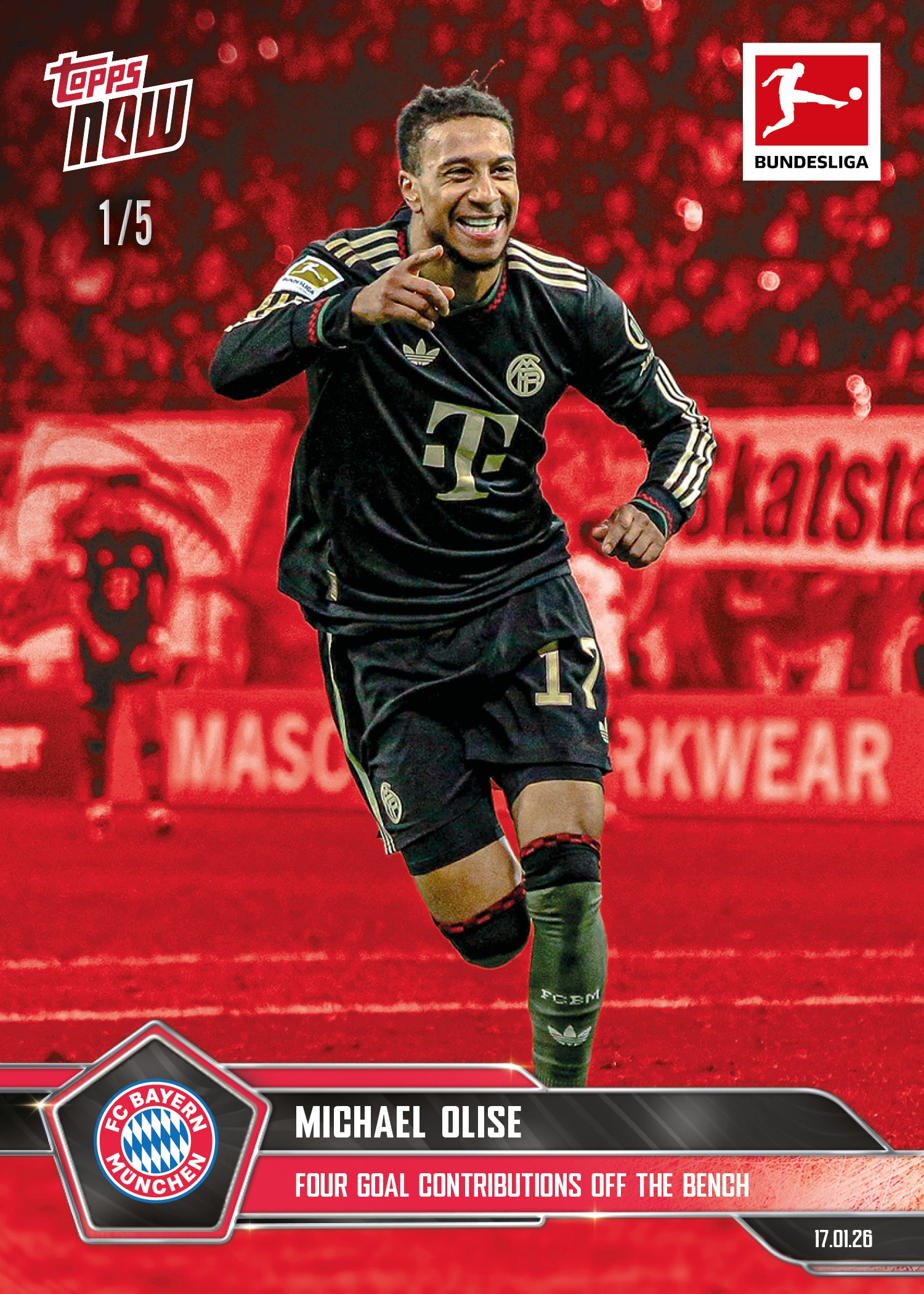 Michael Olise - 2025-26 Bundesliga Topps NOW - Card 103 - PR: 609 - Image 3