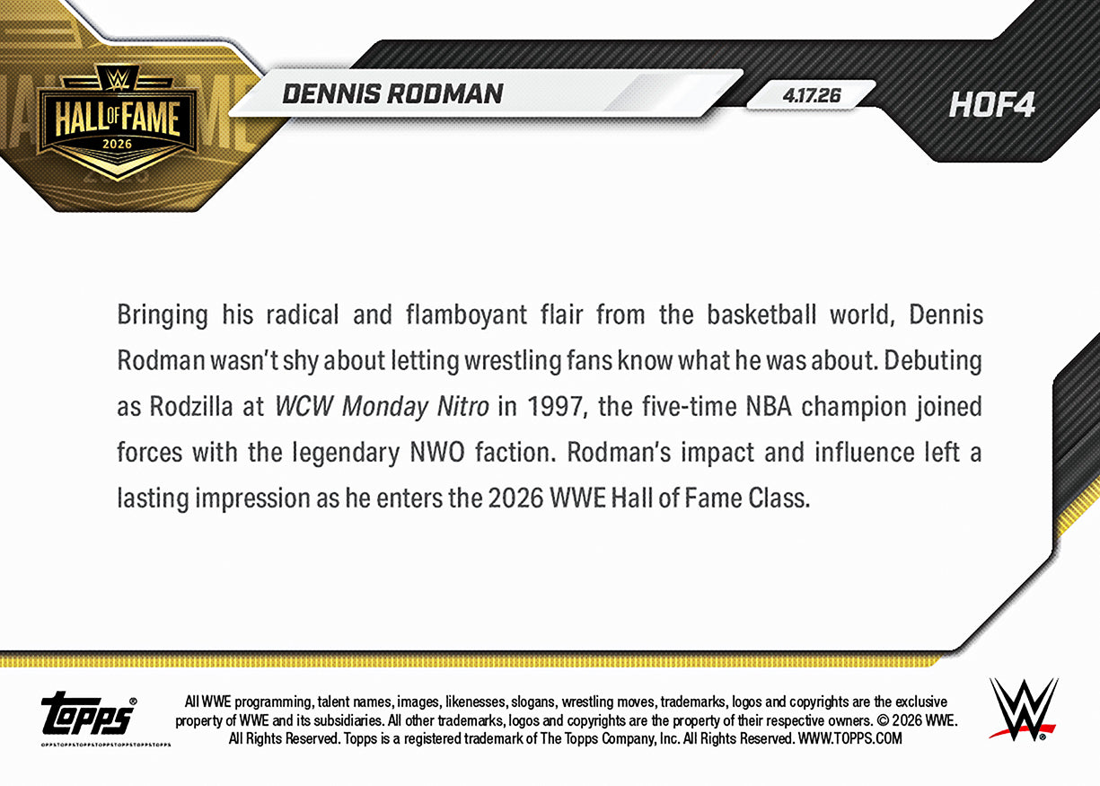 Dennis Rodman - 2026 WWE Topps NOW - Card HOF4 - PR: 2133 - Image 4