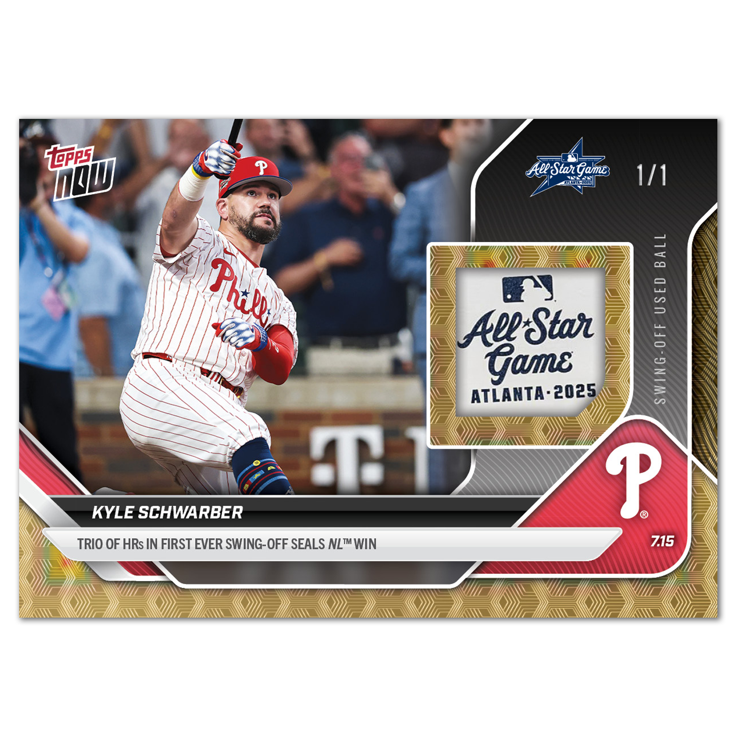 Kyle Schwarber - 2025 MLB Topps NOW - Card 433 - LOOK FOR RELICS - PR: 7165 - Image 2
