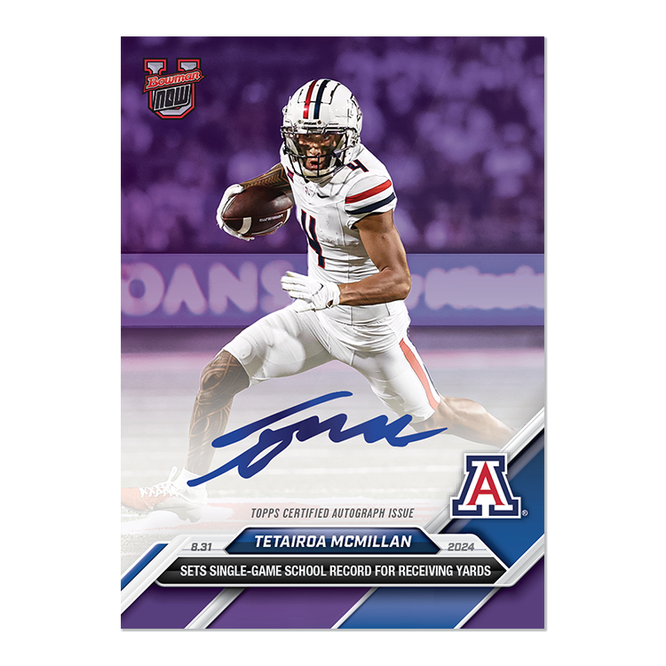On-Card Autograph # to 49 or Lower - Tetairoa McMillan - 2024 Bowman U Now Card 4 - Image 5