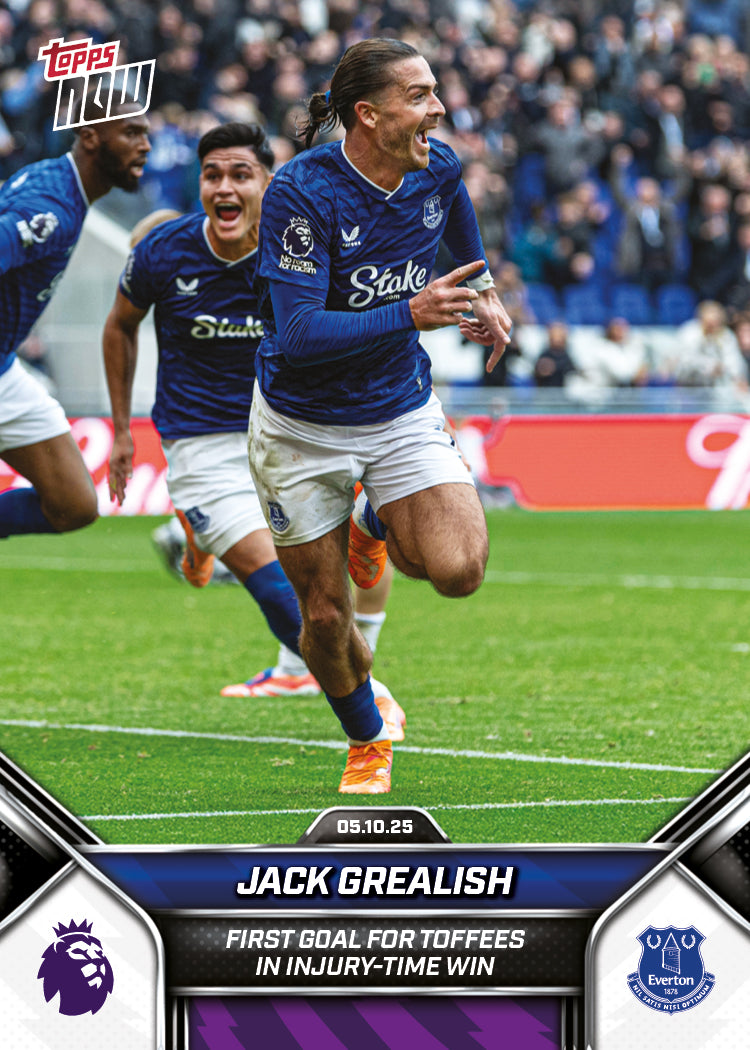 Jack Grealish - 2025-26 Premier League Topps NOW - Card 33 - PR: 405