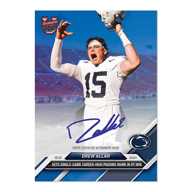 On-Card Autograph # to 99 or Lower - Drew Allar - 2024 Bowman U Now Card 28 - Image 4