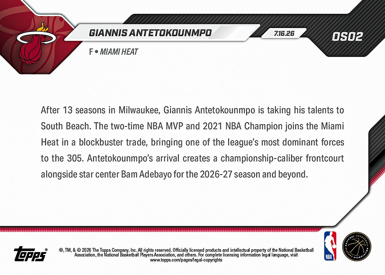Giannis Antetokounmpo - 2026-27 NBA Topps NOW - Card OS02 - PR: 5703 - Image 2