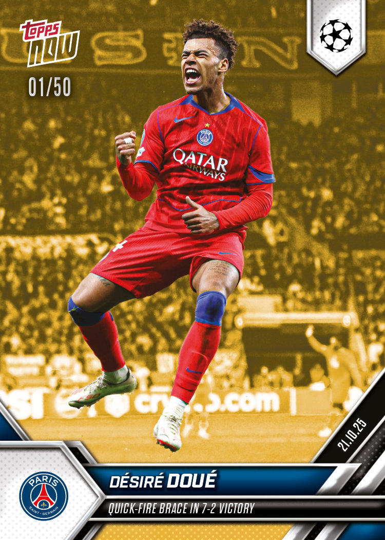 Désiré Doué - 2025-26 UCL Topps NOW - Card 37 - PR: 446 - Image 6