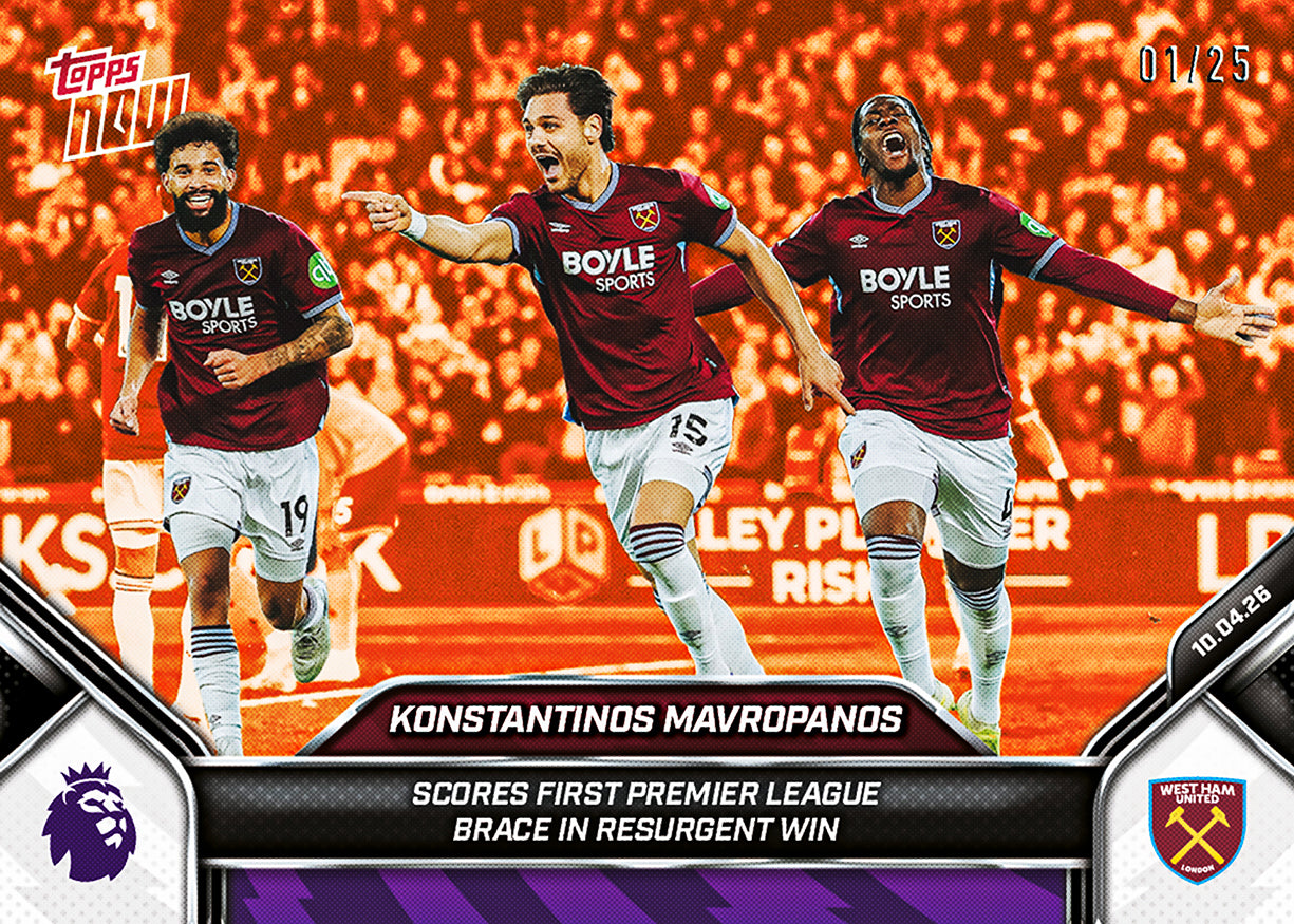 Konstantinos Mavropanos - 2025-26 Premier League Topps NOW - Card 166 - PR: 323 - Image 5