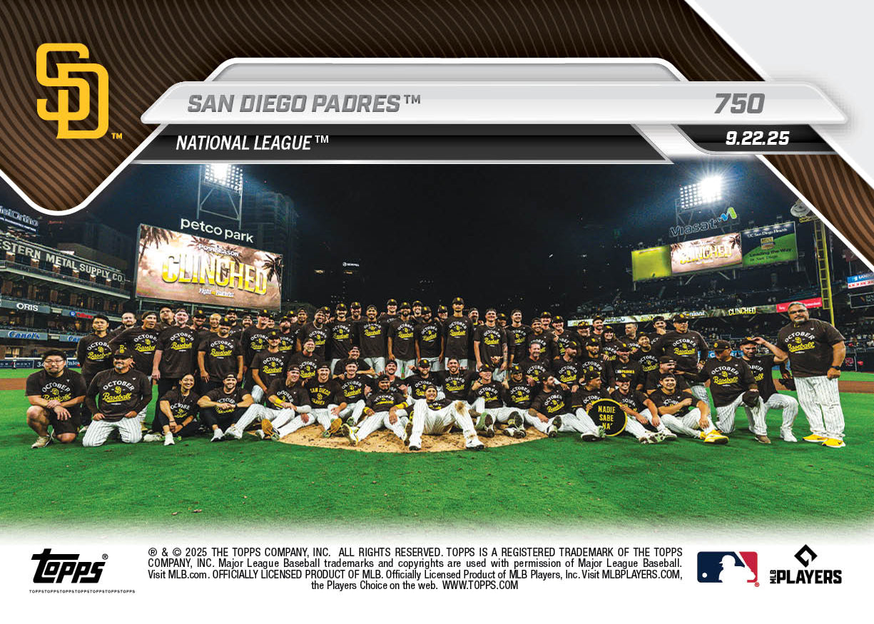 San Diego Padres - 2025 MLB Topps NOW - Card 750 - PR: 1011 - Image 2