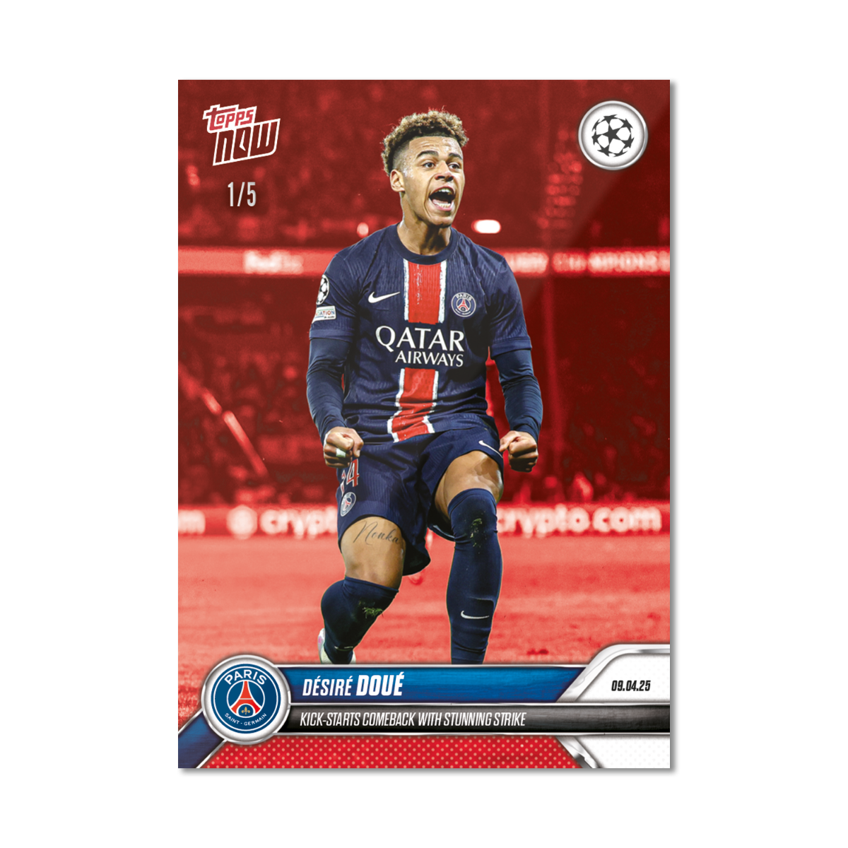 Désiré Doué - 2024-25 UCL Topps NOW - Card 137 - PR: 321 - Image 3