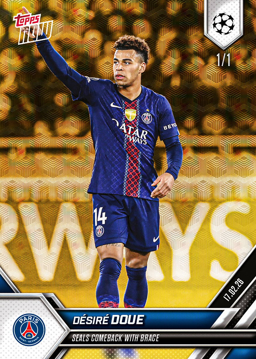 Désiré Doué - 2025-26 UCL Topps NOW - Card 89 - PR: 465 - Image 2