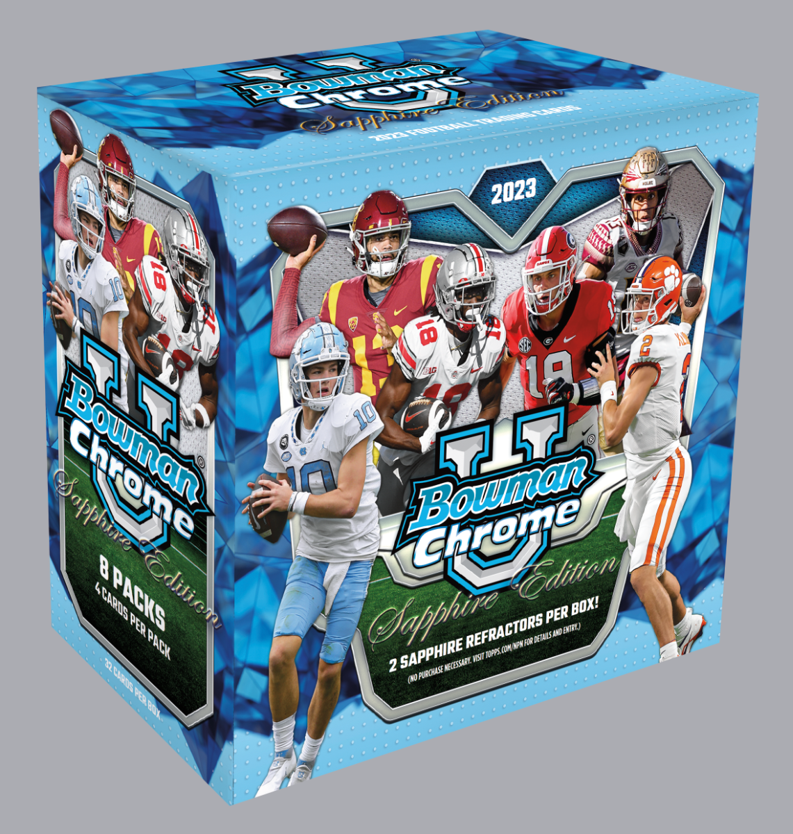 2023 Bowman University Chrome Football Sapphire Edition - Hobby Box