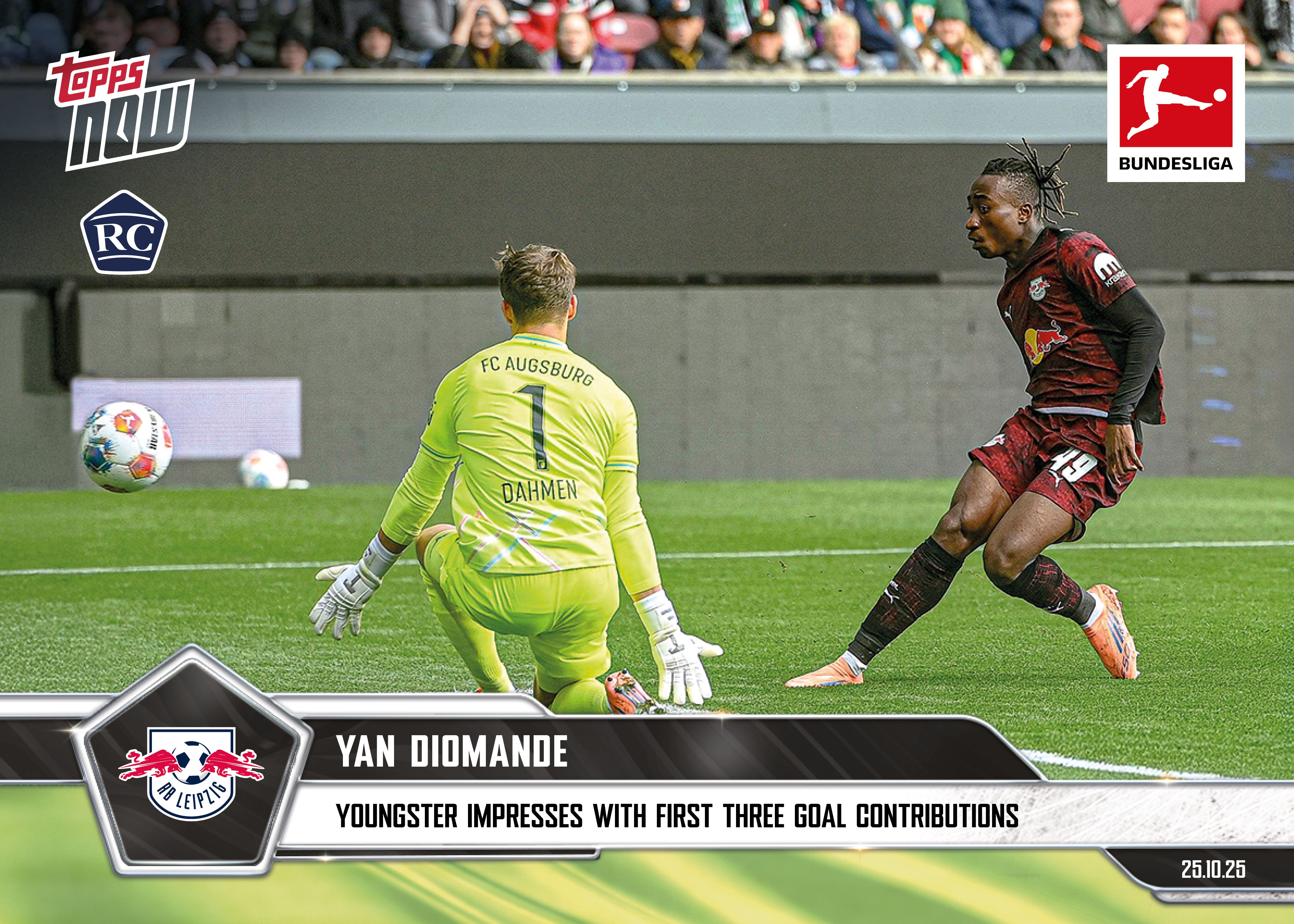Yan Diomande - 2025-26 Bundesliga Topps NOW - Card 49 - PR: 783