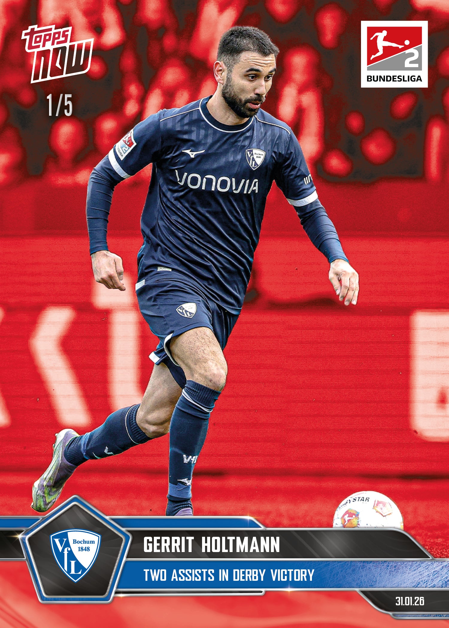 Gerrit Holtmann - 2025-26 Bundesliga Topps NOW - Card 115 - PR: 144 - Image 3