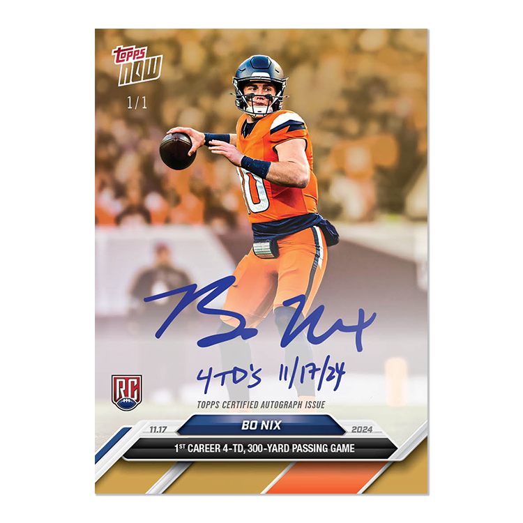 Bo Nix - 2024 Topps NOW Football Card 12 - LOOK FOR AUTOS - PR: 8097 - Image 2