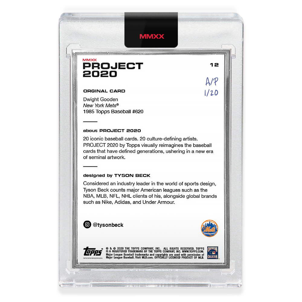 Topps PROJECT 2020 Card 12 - 1985 Dwight Gooden by Tyson Beck - Artist Proof # to 20 - Image 2