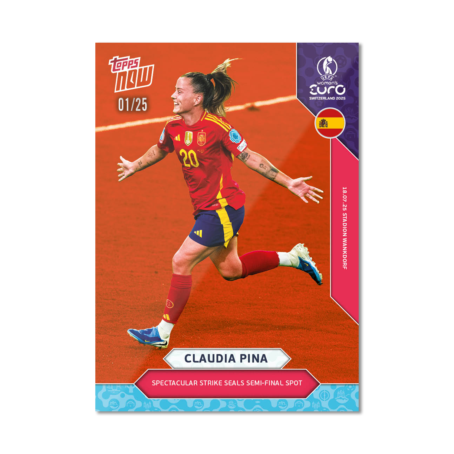 Claudia Pina - UEFA Women’s EURO 2025™ Topps NOW - Card 23 - PR: 348 - Image 5