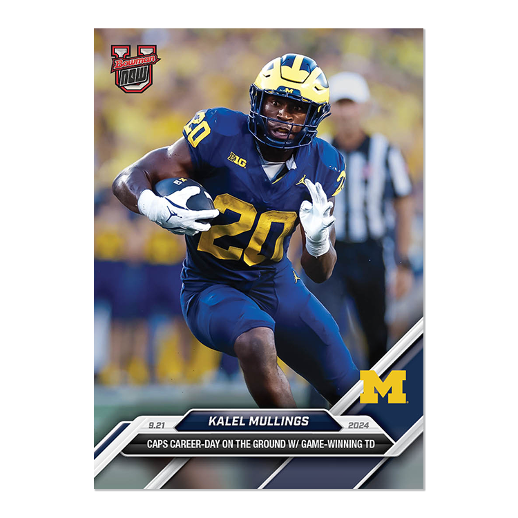 Kalel Mullings - 2024 Bowman U NOW Football Card 18 - PR: 1176