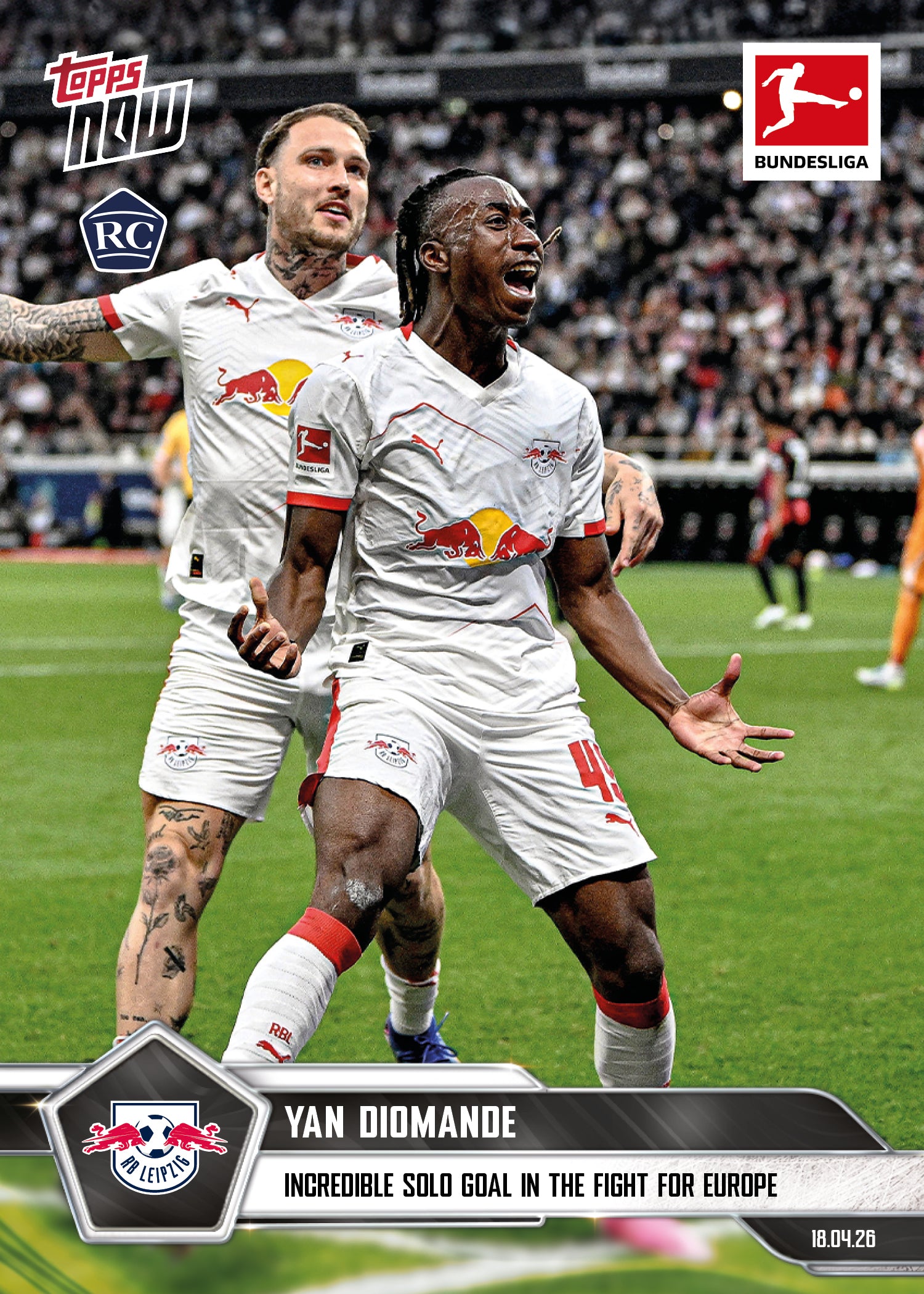 Yan Diomande - 2025-26 Bundesliga Topps NOW - Card 174 - PR: 2058