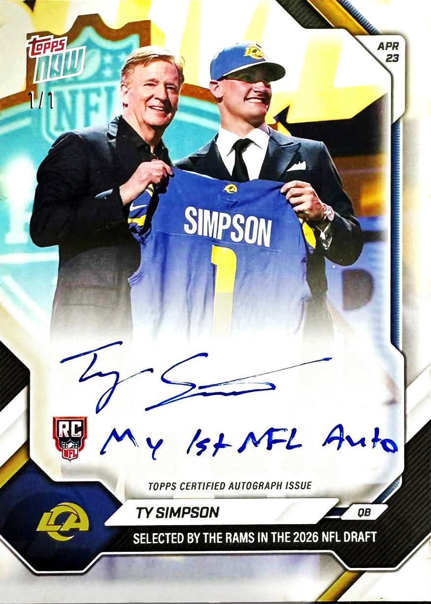 Alternative view of Ty Simpson - 2026 NFL Topps NOW - Card TSIM - PR: 12406