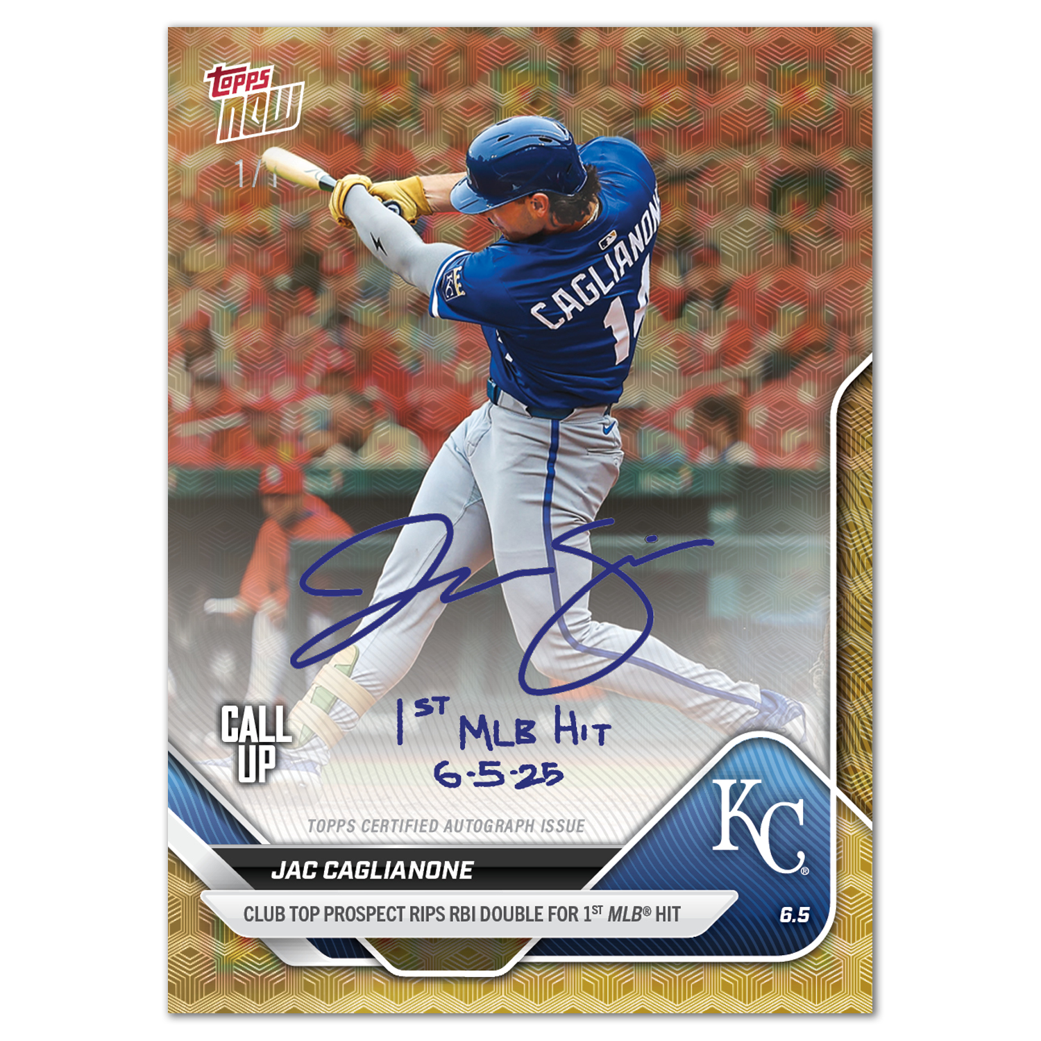 Jac Caglianone - 2025 MLB Topps NOW - Card 262 - LOOK FOR AUTOS - PR: 33,728 - Image 2