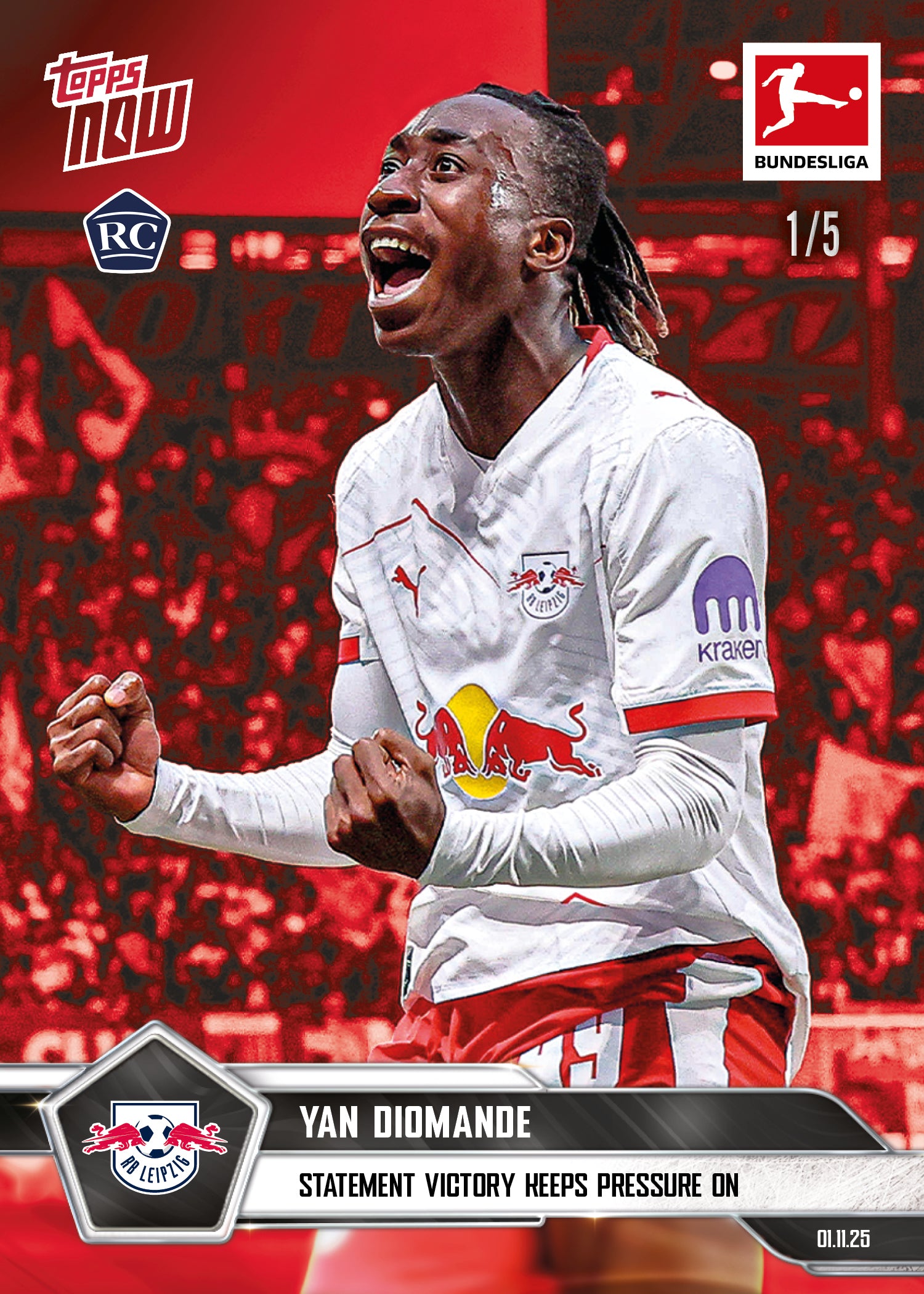 Yan Diomande - 2025-26 Bundesliga Topps NOW - Card 56 - PR: 880 - Image 3