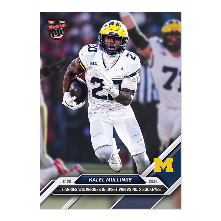 Kalel Mullings - 2024 Bowman U NOW Football Card 52 - PR: 606